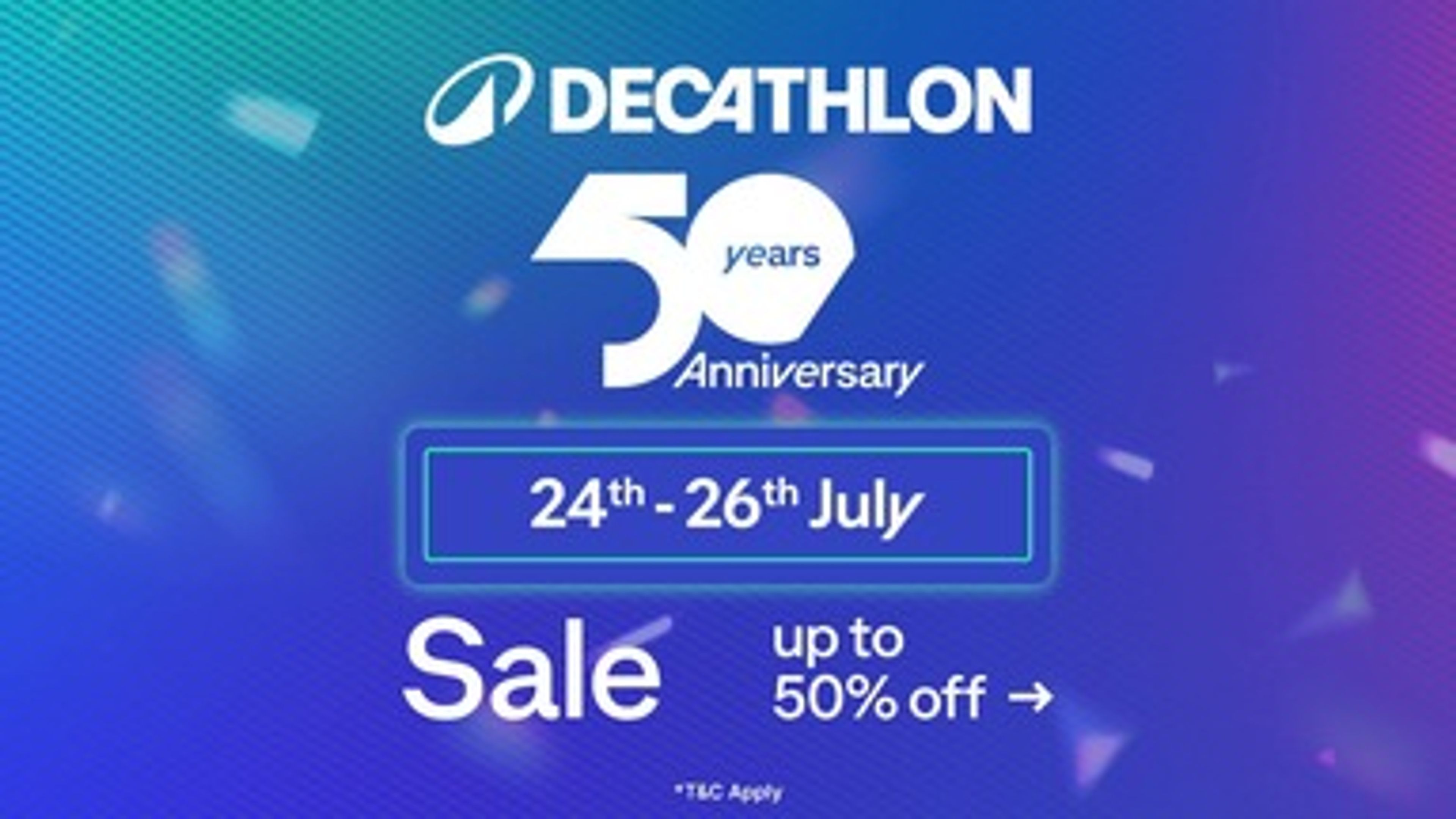 Decathlon anniversary sale banner