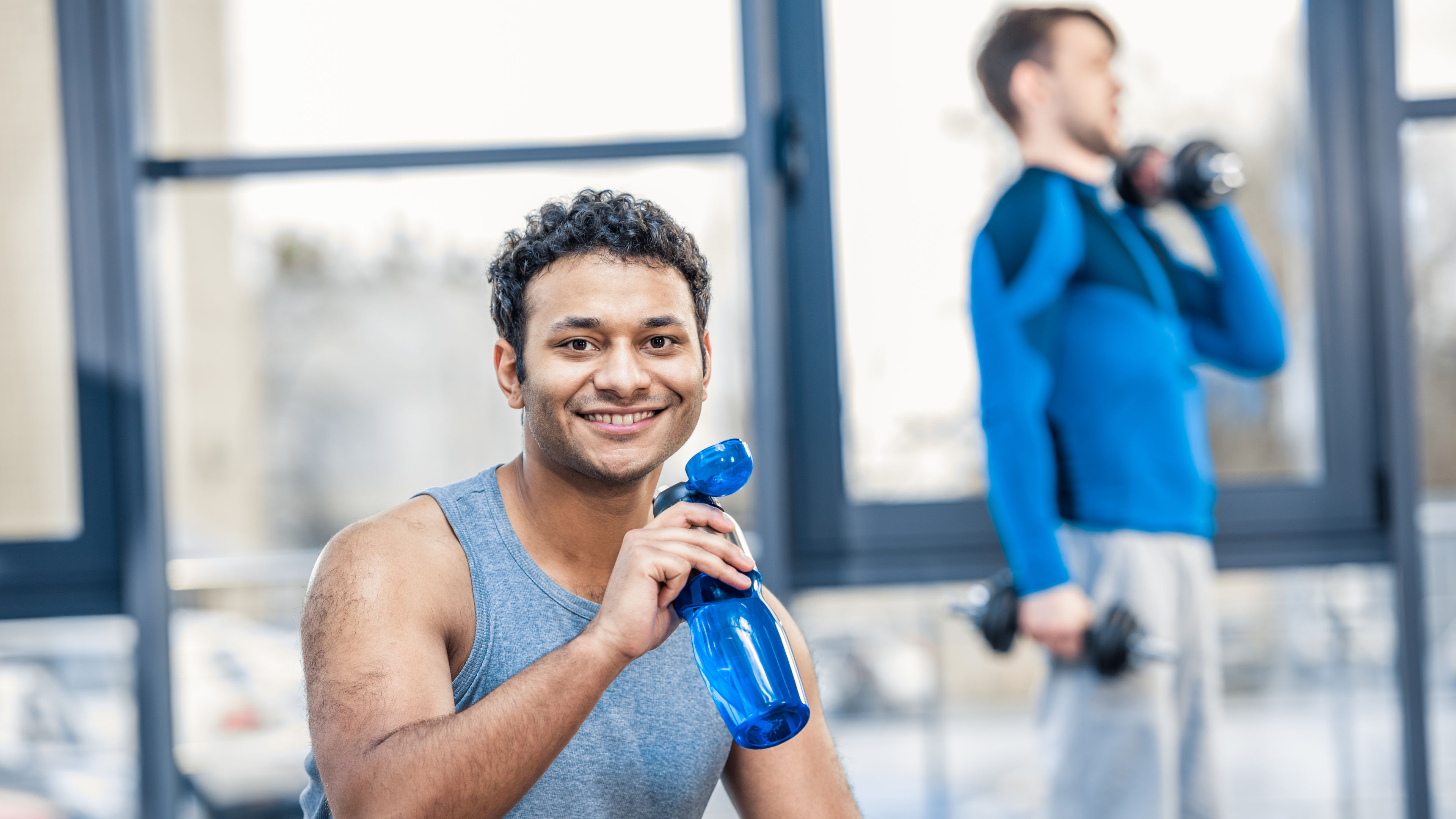 A man resting after gym