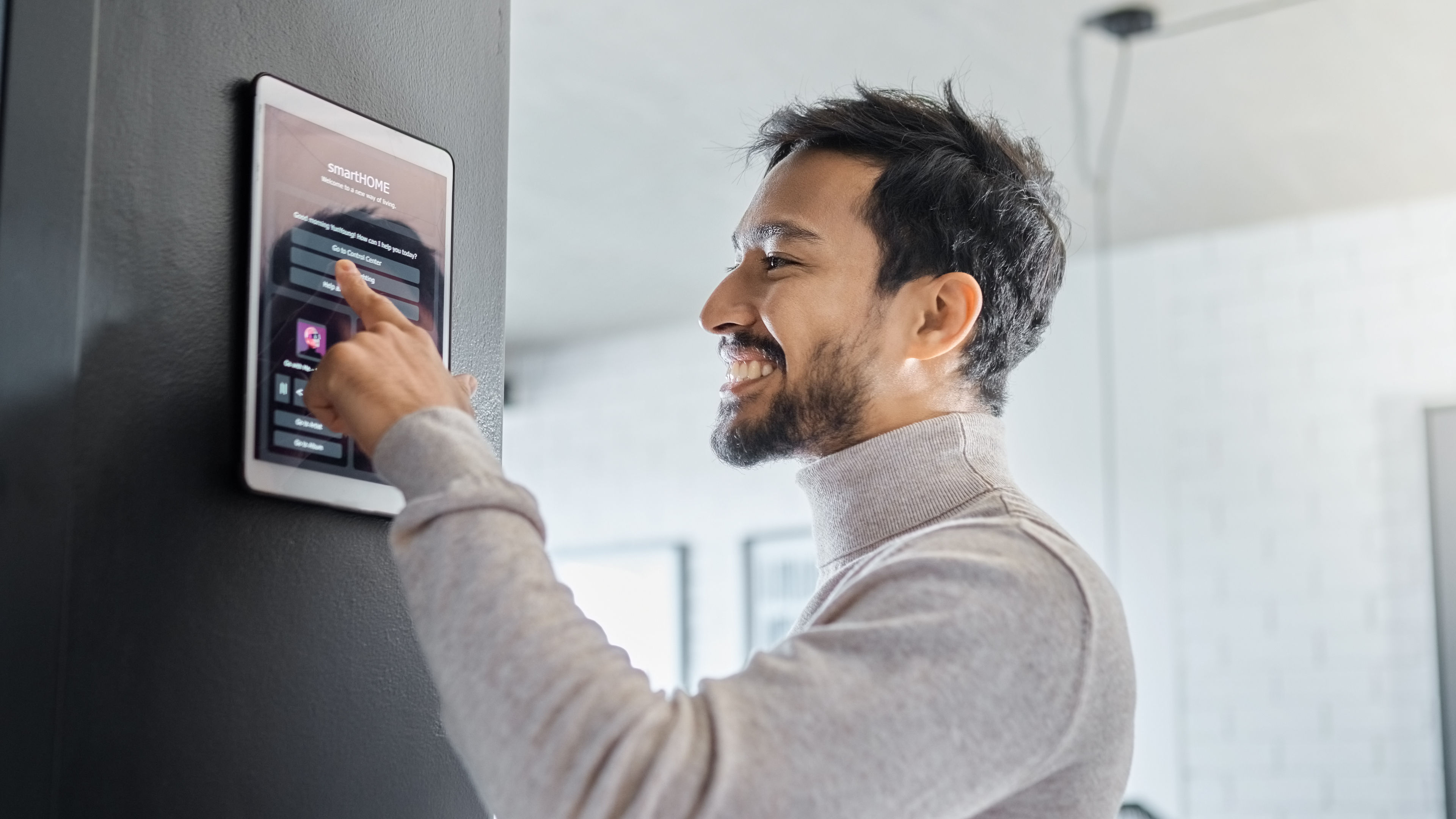A man setting up a smart home
