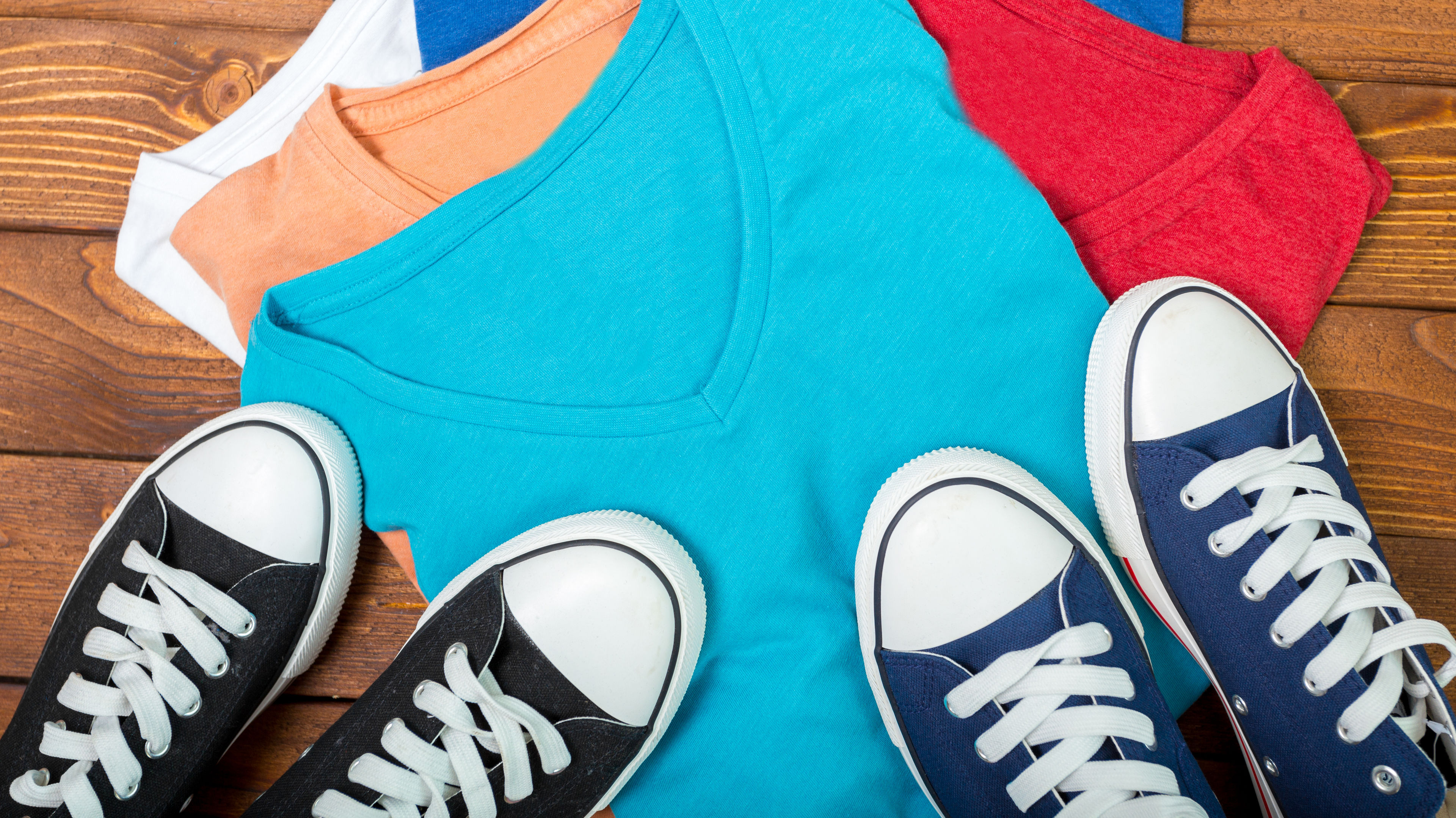 Clothes and accessories on a table