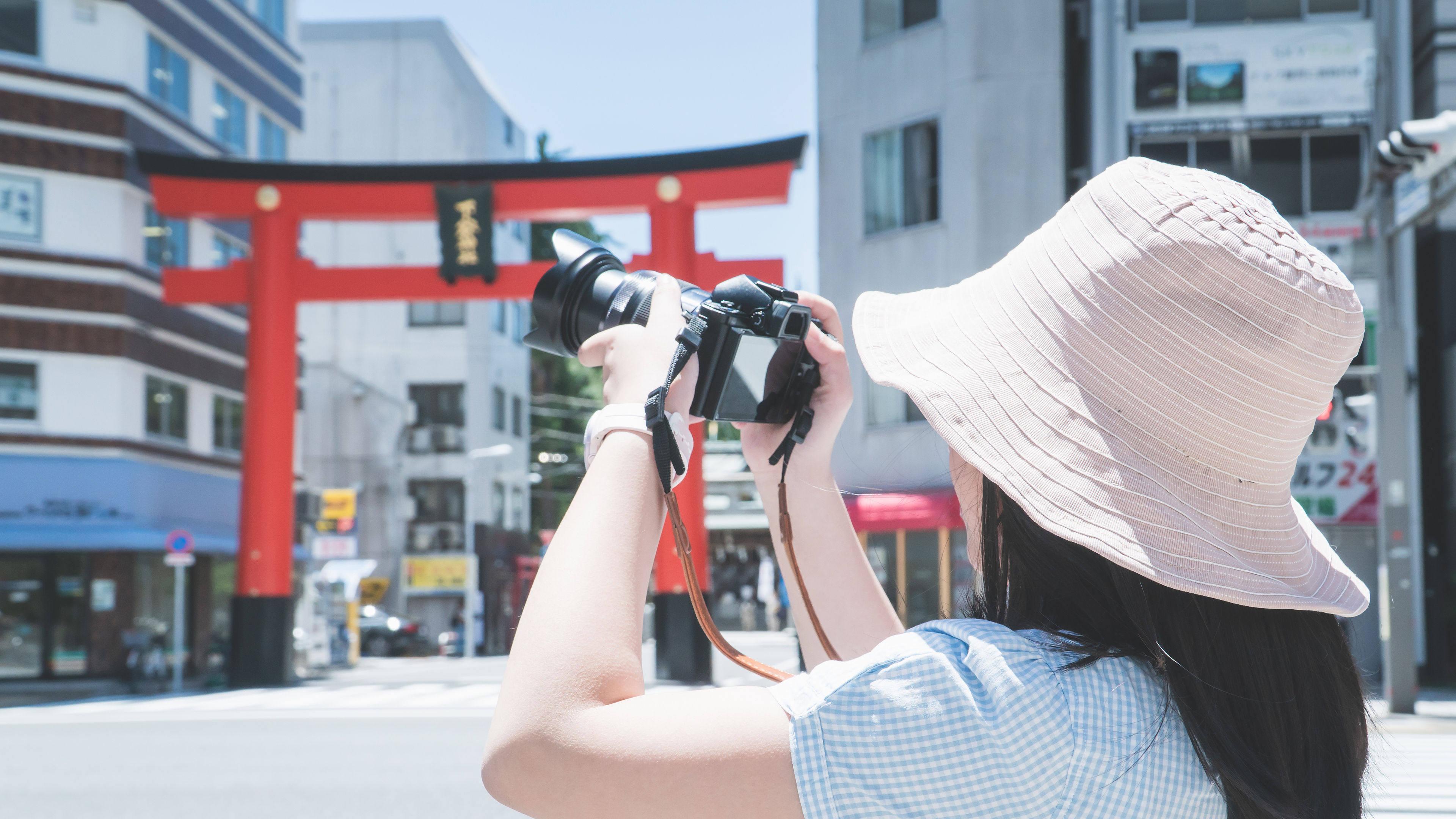 Tourist taking photo